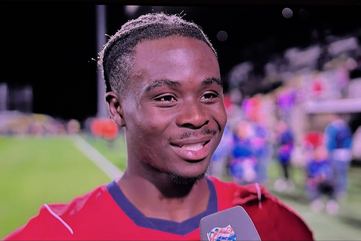 ArsenalN7's tweet photo. 🗣️ Bukayo Saka: “Two goals for England is always a nice feeling, I’m really happy with that” https://t.co/TodILAV8OX