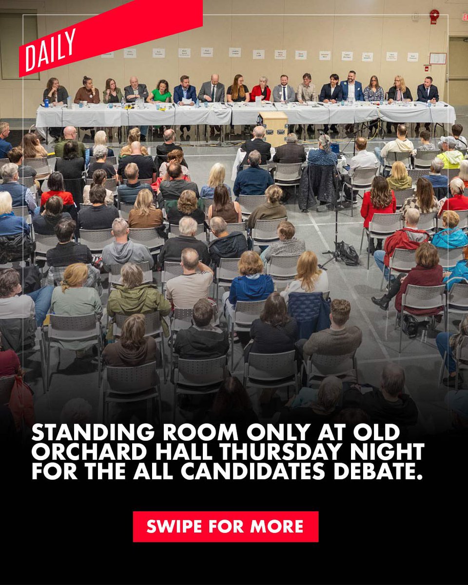inletcurrent's tweet photo. Standing room only for the all candidates debate Thursday night in Port Moody. 

Who impressed and who fell short? 

#PoMoElection #localnews #politicsnews https://t.co/ZjhUJXFQCf