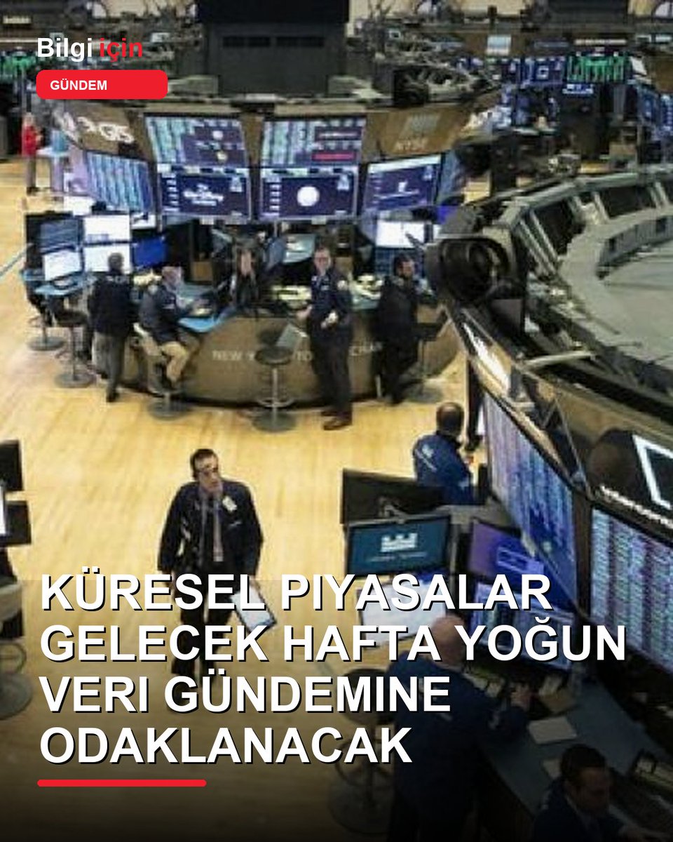 bilgiic1n's tweet photo. Küresel piyasalar gelecek hafta yoğun veri gündemine odaklanacak

🔴 Küresel piyasalarda bu hafta tahvil piyasasındaki satış baskısı etkili olurken, yatırımcıların odağı gelecek hafta açıklanacak yoğun veri gündemine çevrildi. Enflasyonun hedeflerin üzerinde seyretmesi, yükselen petrol fiyatları ve merkez bankalarının faiz artırımı beklentileri tahvil faizlerini yukarı taşıdı. Uzun vadeli tahvil faizlerindeki artış, borçlanma maliyetlerini ve hisse senedi değerlemeleri üzerindeki baskıyı artırdı. ABD’nin 10 yıllık tahvil faizi yüzde 5,34, 30 yıllık tahvil faizi yüzde 5,69 ile 2002’den bu yana en yüksek seviyeyi gördü. Daha sonra faizler sırasıyla yüzde 5,28 ve yüzde 5,61 seviyelerinde dengelendi. Dolar endeksi 102,2 ile Nisan 2025’ten bu yana en yüksek seviyeye çıkarken, haftayı yüzde 1 artışla 101,9’dan tamamladı. Altının ons fiyatı yüzde 3,4 gerileyerek 4 bin 141 dolara indi. Brent petrolün aralık vadeli varil fiyatı ise jeopolitik risklerin etkisiyle haftalık bazda yüzde 3,5 artarak 102,3 dolara yükseldi.

ABD’de tarım dışı istihdam eylülde 29 bin kişi artarak beklentilerin altında kaldı, işsizlik oranı yüzde 4,2’ye çıktı. Ağustosta tarım dışı istihdam artışı 162 bin kişi olmuştu. Verinin ardından Fed’in ekim ayında faiz artırma ihtimali yüzde 23’e inerken, çekirdek kişisel tüketim harcamaları fiyat endeksi ağustosta aylık yüzde 0,2, yıllık yüzde 3 arttı. Gelecek hafta ABD’de pazartesi hizmet sektörü PMI ve ISM hizmet sektörü PMI, salı dış ticaret dengesi, çarşamba Fed toplantı tutanakları, perşembe haftalık işsizlik maaşı başvuruları ve cuma Michigan Üniversitesi tüketici güven endeksi açıklanacak.

New York borsasında haftalık bazda Dow Jones yüzde 1,26, S&P 500 yüzde 0,27 gerilerken, Nasdaq yüzde 0,45 yükseldi. Avrupa borsalarında enerji maliyetleri ve enflasyon endişeleri nedeniyle negatif seyir izlendi. Euro Bölgesi’nde yıllık enflasyon yüzde 3,8 ile 3 yılın en yüksek seviyesine çıktı. Fransa’nın 10 yıllık tahvil faizi yüzde 4,96’ya, İngiltere’nin 30 yıllık tahvil faizi ise yüzde 6’nın üzerine çıkarak sırasıyla 2002 ve 1998’den bu yana en yüksek seviyeleri gördü. İngiltere’de yeni bütçenin 28 Ekim’de açıklanması bekleniyor.

Haftalık bazda FTSE 100 yüzde 2,18, DAX 40 yüzde 0,70, CAC 40 yüzde 2,24 ve FTSE MIB yüzde 2,66 değer kaybetti. Avrupa’da gelecek hafta pazartesi Euro Bölgesi’nde Üretici Fiyat Endeksi ve hizmet sektörü PMI, salı perakende satışlar, çarşamba Almanya’da sanayi üretimi, perşembe Almanya’da dış ticaret dengesi ve Avrupa Merkez Bankası toplantı tutanakları takip edilecek.

#Bilgiİçin #Enflasyon #Dolar #Gündem