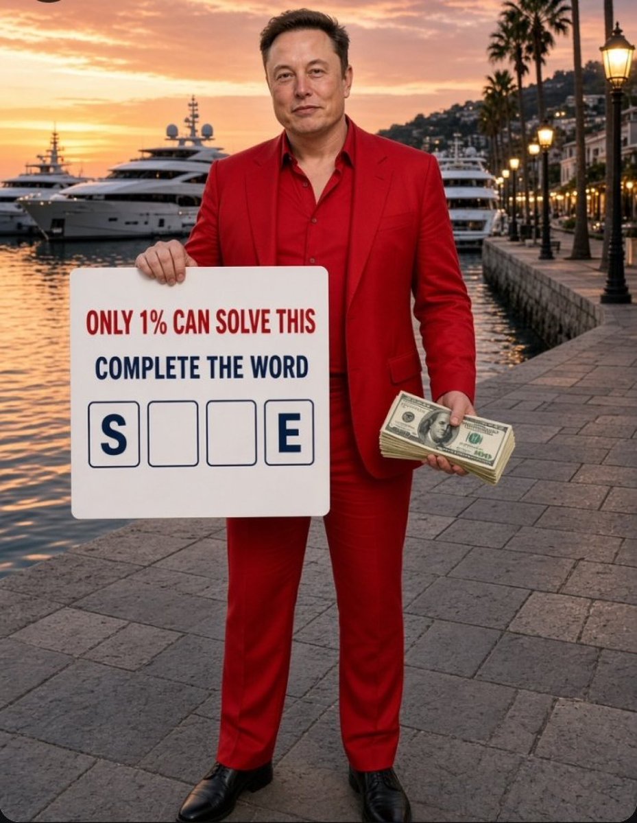 Rocketmanls's tweet photo. Only 1% Can Crack This! S _ _ E — Complete the word! 🔥

      $2,500 prize — Go! 🚀 https://t.co/y6xVHivzkW