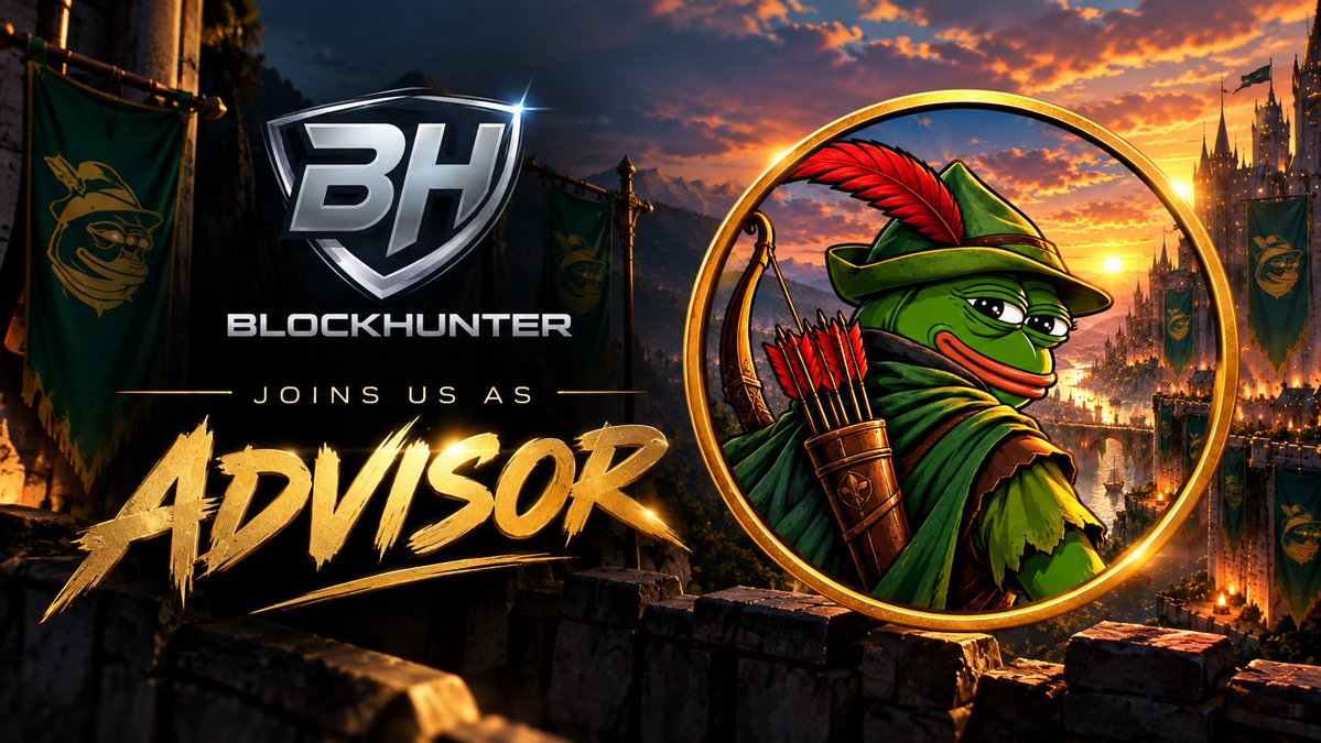PepeRobinhoo's tweet photo. BIG ADVISOR ANNOUNCEMENT 🚨

We’re proud to welcome BlockHunter ( @BlockHunterX ) one of the top on-chain influencers to our team as an Official Advisor. 🏹

With his experience, network, and deep understanding of the on-chain space, we’re excited to have him alongside us as we build the next chapter. 🔥

Welcome to the team, BlockHunter.