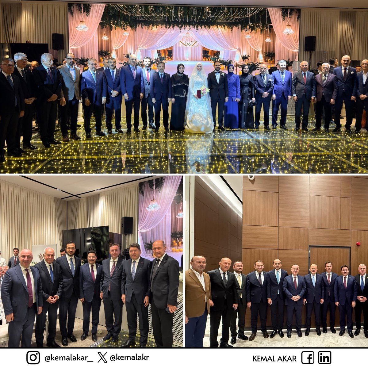 kemalakr_'s tweet photo. Tarım ve Orman Bakanımız Sayın İbrahim Yumaklı’nın kızı Nihan ile Zahid Yüceler kardeşimizin düğün merasimine katılarak bu güzel günlerinde mutluluklarına şahit olduk.

Yumaklı ve Yüceler ailelerini gönülden tebrik ediyor; genç kardeşlerimize bir ömür boyu mutluluklar diliyorum.

@ibrahimyumakli