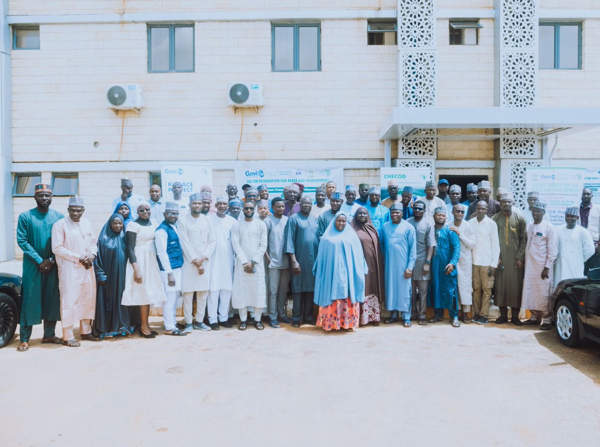 foundationSFPD's tweet photo. Sultan Foundation for Peace and Development (SFPD) and the Centre for Health Economics and Development (CHECOD), in collaboration with the Kebbi State Primary Healthcare Development Agency (KBSPHDA), convened a one-day State-Level Training of Trainers (SToT) on Community Mobilization at Azbir Hotel, Birnin Kebbi, on Monday, 28th September, 2026.

The training was held under the Kebbi – Tracking for Accountability and Equitable Immunization Project (K-TRACE), supported by @ Gavi, the Vaccine Alliance. The project aims to reduce the number of zero-dose and underimmunized children across seven priority Local Government Areas: Argungu, Birnin Kebbi, Maiyama, Koko-Besse, Yauri, Zuru, and Danko Wasagu.

The SToT equipped participants with the skills to train and support 275 Community Mobilizers across the 7 priority LGAs. Sessions covered the K-TRACE community mobilization strategy, household engagement, zero-dose child identification and referral, and the use of immunization referral cards. Participants also had hands-on practice with the Zero-Dose Tracking Tool (SurveyCTO), including role-plays on house-to-house identification and referral. A DHIS2 syndicate session was held for LGA M&E Officers.

The training brought together representatives of SFPD, CHECOD, KBSPHDA, and RI supporting partners, including WHO, Gates Foundation, CDC, NI-ABAI, and ACE Group, alongside LGA Consultants, LIOs, LGA M&E Officers, Health Educators, and CBO representatives from the seven implementing LGAs.

The session provided a platform for shared learning, practical skills-building, and joint planning. Participating LGAs also confirmed their readiness for step-down training and the deployment of Community Mobilizers, a key step toward closing immunization gaps in Kebbi State.

#KTRACE #ZeroDose #Immunization #Kebbi #SultanFoundation #CHECOD #Gavi, the vaccine alliance