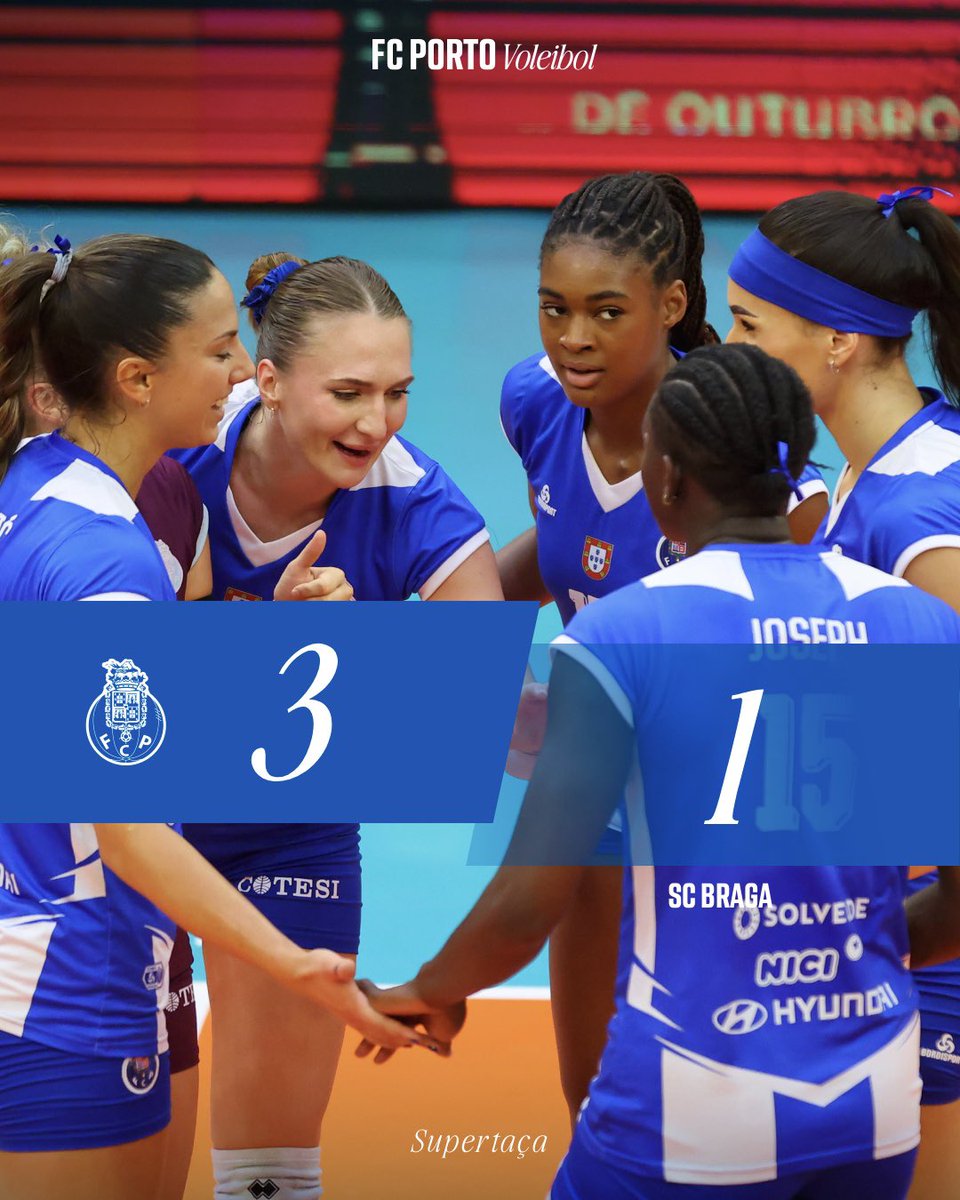 FCPorto's tweet photo. É NOSSA! A SUPERTAÇA É DO FC PORTO 🏆

#FCPortoVoleibol https://t.co/5T3lbHY1jF