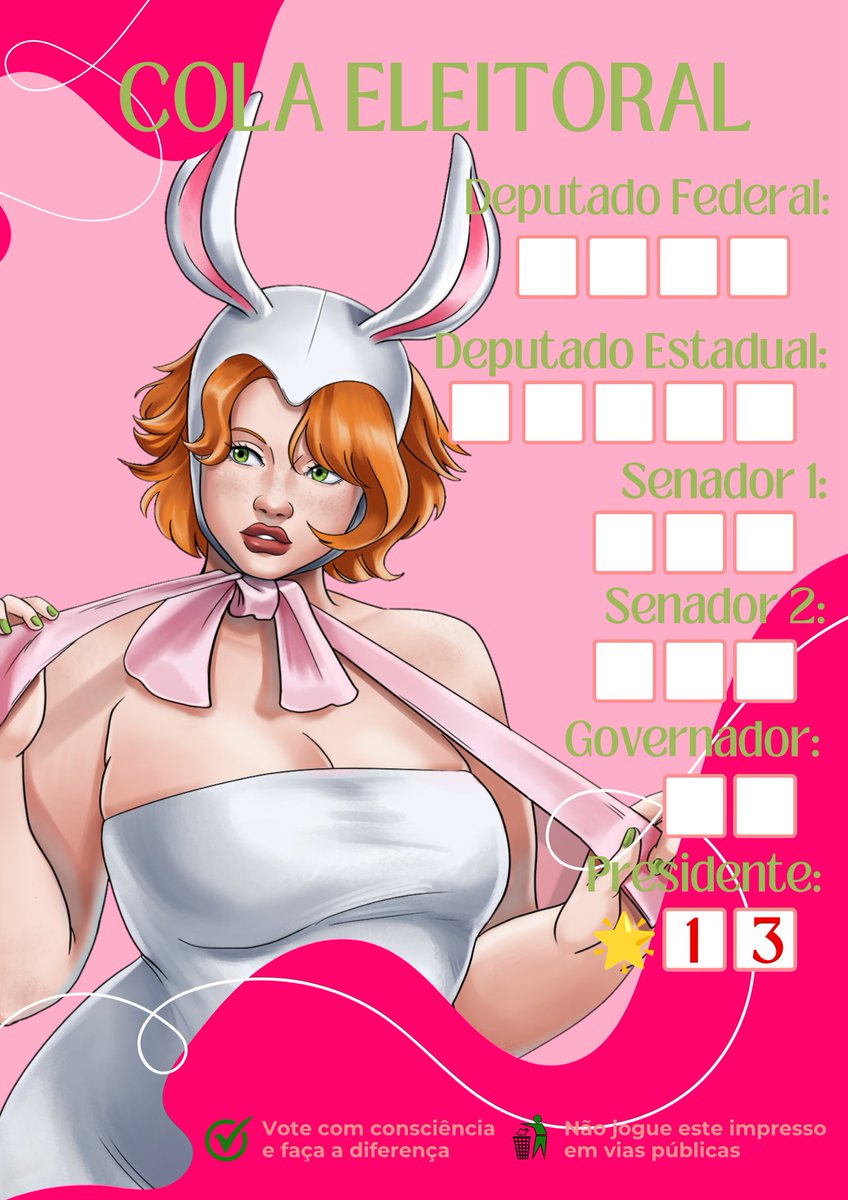 acervoruivinha's tweet photo. — eleições 2026! 💗🍰

o acervo alice albuquerque, com uma ajuda do @acervoatlasm, fez uma colinha eleitoral da nossa ruivinha para as eleições deste ano. 

jamais apoiaria um candidato contra a existência da nossa comunidade e, acima de tudo, da nossa ruivinha. 13 NAS URNAS! ⭐ https://t.co/iKgyLdc10M