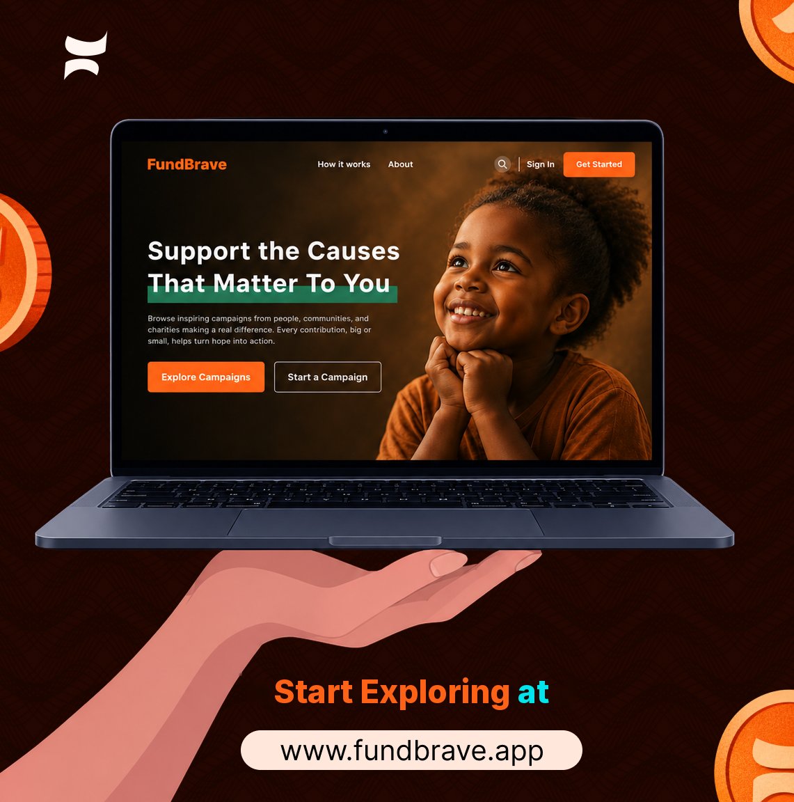 FundBrave's tweet photo. Got a cause you want people to support?

Create the fundraiser on FundBrave.

Looking to support something? Join a community, discover causes and find where you can make a difference.

All at → https://t.co/llwmftVI9K 🧡 https://t.co/JCbg9Q97bN