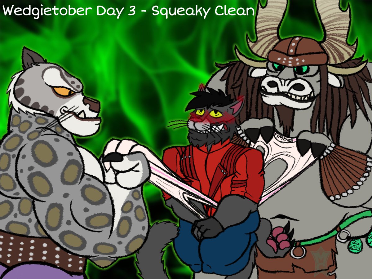 Monkey_Cat9's tweet photo. #wedgietober2026
Day 3 - Squeaky Clean

Must be nice to have your favorite husbandos (no homo) flossing your undies with all their might. Maybe after they'll make out and make you watch.

(Sí, dibujé al Zowl xD me daba demasiada risa esta idea como para no hacerla) https://t.co/lkm1THyhaz
