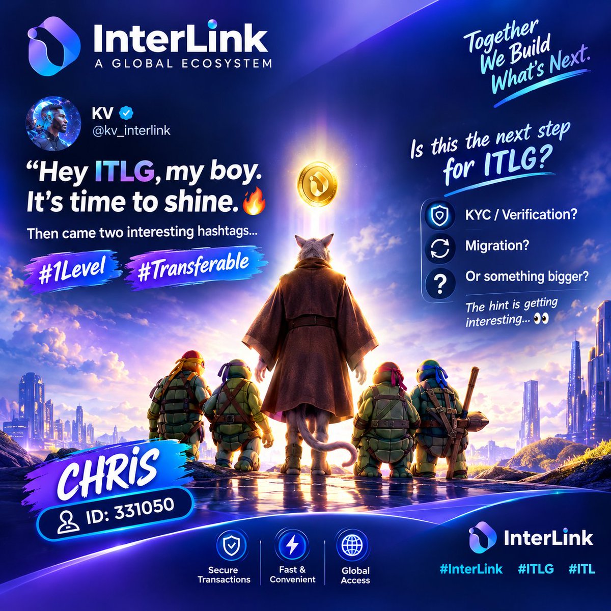 Ishie_chris's tweet photo. ๐ โITLG, itโs your turn.โ
Then comes:
#1Level
#Transferable
Is the next big step about ITLG verification, KYC and migration? ๐ฅ
The hint is getting interesting. ๐
#InterLink #ITLG #ITL https://t.co/yU9RIivL4C