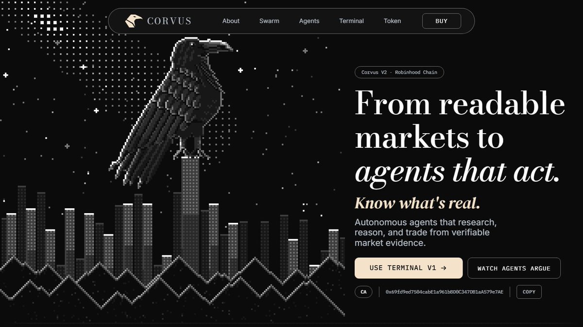 adekunle604's tweet photo. Weekend markets can get interesting fast 👀

Low liquidity makes context even more important. $CORVUS helps track liquidity, market movements and onchain activity while giving you AI-powered research to dig into what’s actually driving the action.

CA: 0x69fd9ed7504cabe1a961bbd0c347db1aa579e7ae