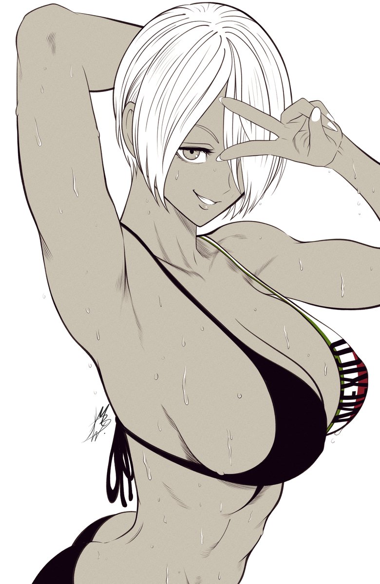 MostlyBlueWyatt's tweet photo. Did a quick request to draw Angel from KoF! https://t.co/fSjkEyfax7