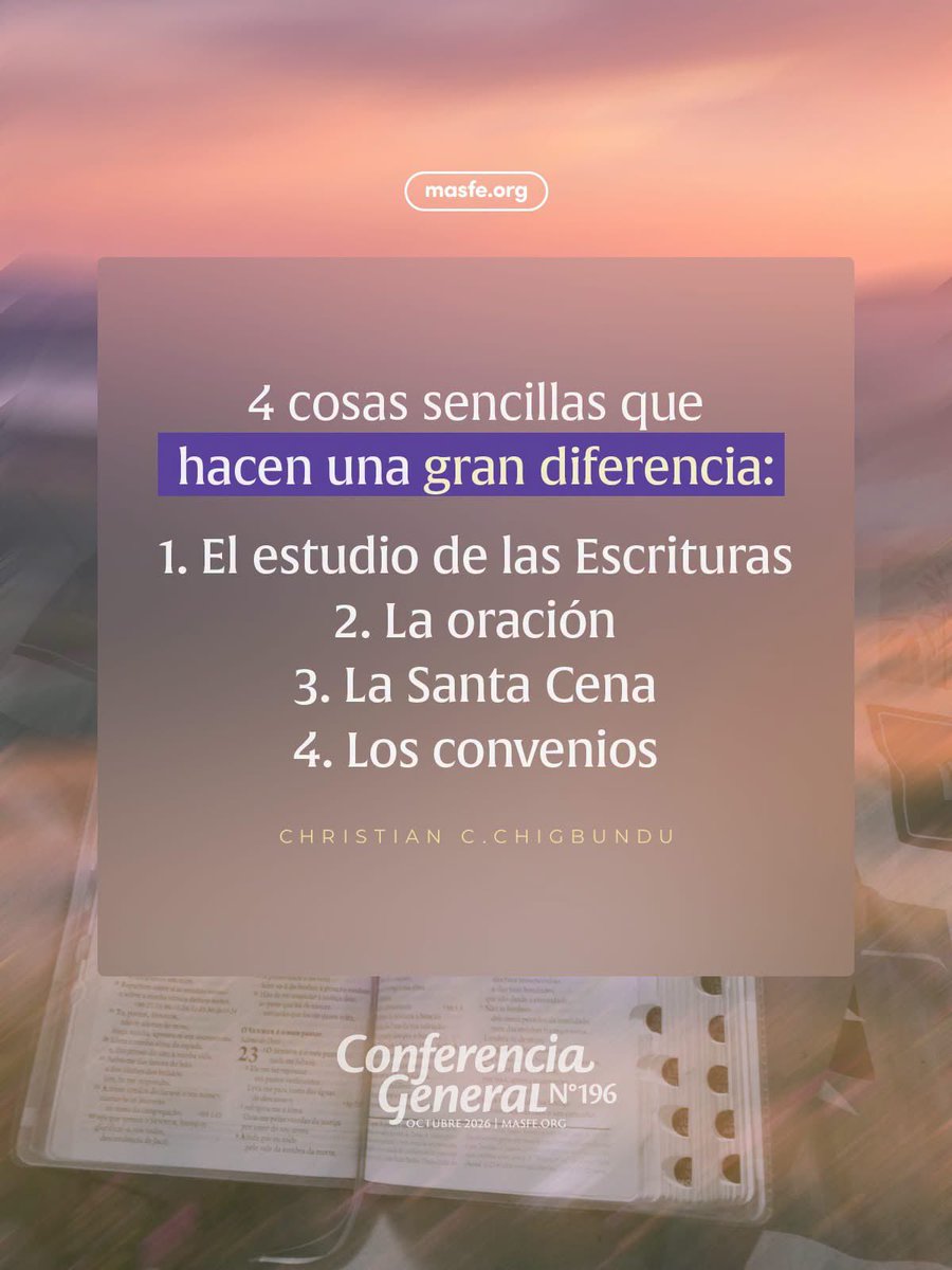 Masfe_org's tweet photo. Estas son las mejores citas del discurso de Christian C. Chigbundu durante la sesión del sábado por la tarde de la conferencia general 

#masfe #sud #conferenciageneral196 https://t.co/DlUlFCZOvK