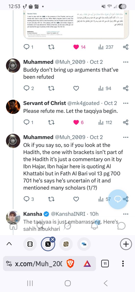 KanshaINRI's tweet photo. @Muh_2009 @mk4goated @al_mutawakkil0 @turbomanual @ThaRealRC @GodLogic_GL @Hanbali2024 You had no arguements, dog of mohammad. You tried to use brackets as an excuse and got immediately disproven like your fake allah. All you have are insults and excuses. Run, coward. You can't even confront what your books say, cursed damned kafir https://t.co/zHf2TXFSyN