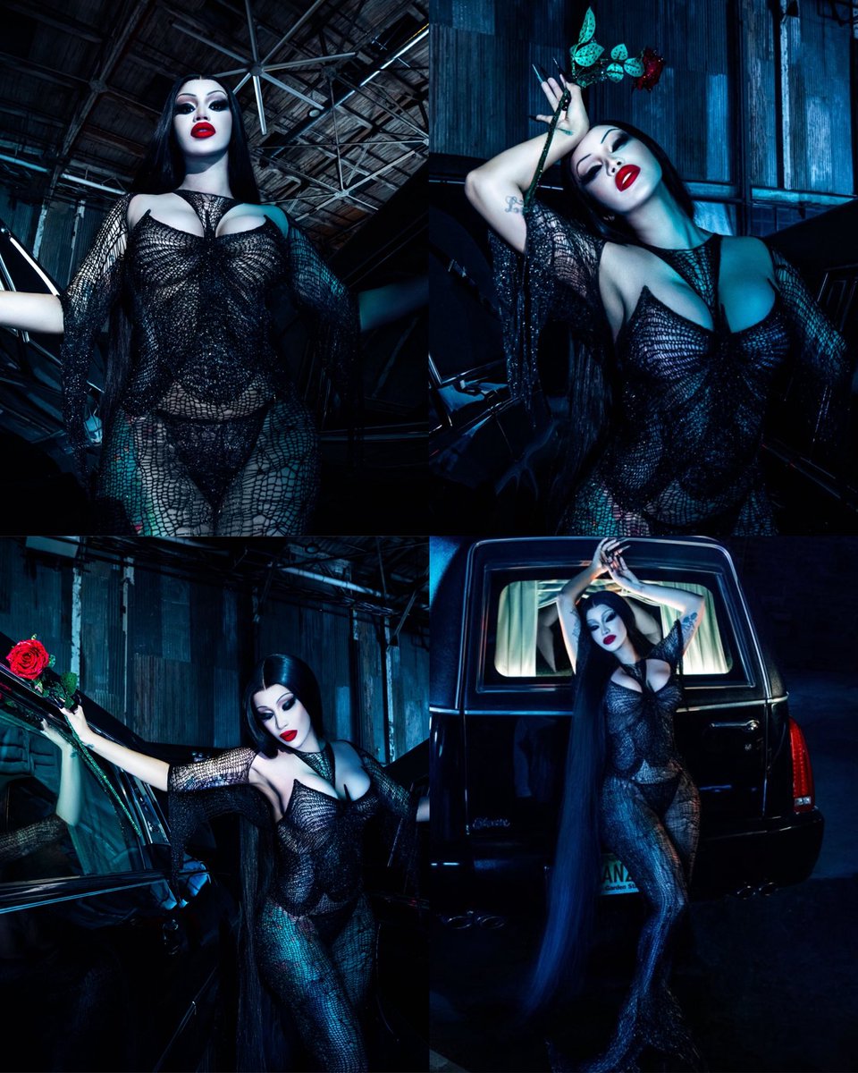 cardibnet's tweet photo. cardi b as morticia addams.. 😮‍💨 https://t.co/tMaUOl2Nye