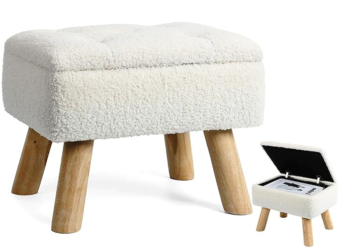 Prot0type7's tweet photo. I just received OGEMXU Storage Ottoman, Small Foot Stool Ottoman with Storage, Boucle Teddy Velvet Foot Rest with Padded Seat. (Cream) - Cream from tallin via Throne. Thank you! https://t.co/aoUsIH19p0 #Wishlist #Throne https://t.co/T3Wq5Ks8ie