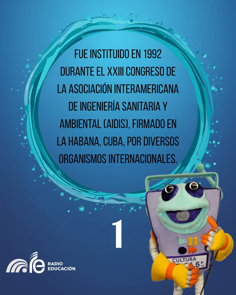 RadioEducacion's tweet photo. El primer sábado de octubre se conmemora el Día Interamericano del Agua, fecha que se replica en todo el continente americano para crear conciencia sobre la importancia del recurso, su manejo y acceso💧 🌊🫗🥳🌎 #interamericano #agua #cuidado #responsabilidad #makaua https://t.co/iQWjka9BY5