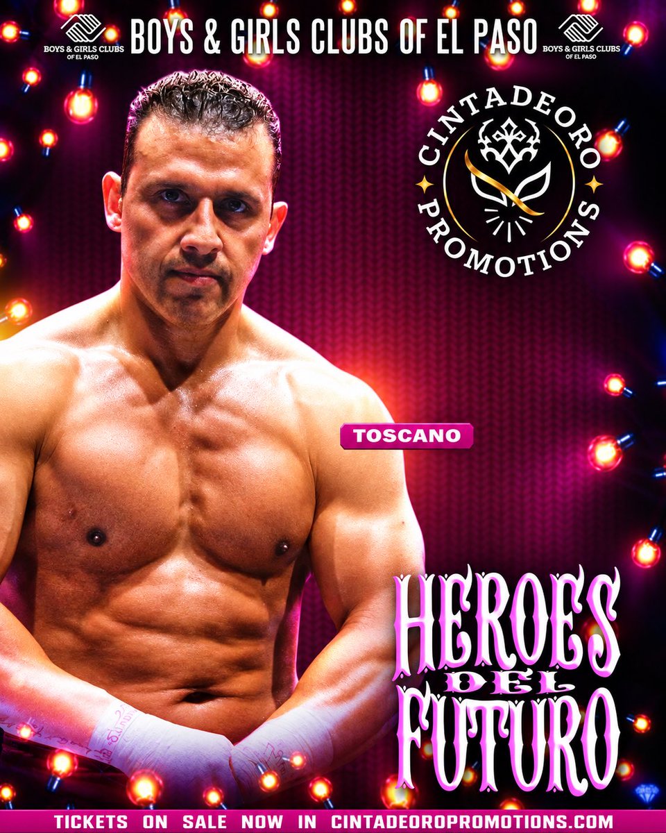 CDOPromotions's tweet photo. 🔥 ¡TOSCANO está listo para HÉROES DEL FUTURO! 🔥

Esta noche El Paso vivirá una función inolvidable, llena de lucha libre, emoción y grandes estrellas. 💥🤼‍♂️

🎟️ ¡Compra tus boletos ahora en https://t.co/a45oleiqwc y sé parte de esta gran noche!

#HeroesDelFuturo #Toscano https://t.co/10m2FE1fa2