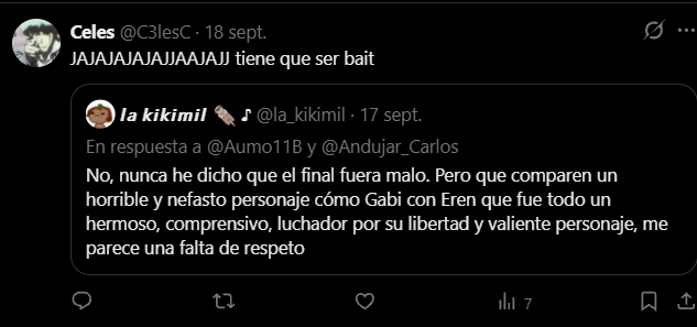 C3lesC's tweet photo. @_Anodino_ @hipolitacalmate Gente lo dije porque es uno de los mejores para introducir a gente que no ve anime a que empieze a verlos, soy totalmente lo opuesto a la gente que critica a snk porque dice que es para gente que no ve ánimes, es el mejor que ví y por lejos. https://t.co/4QF2SOb1qi