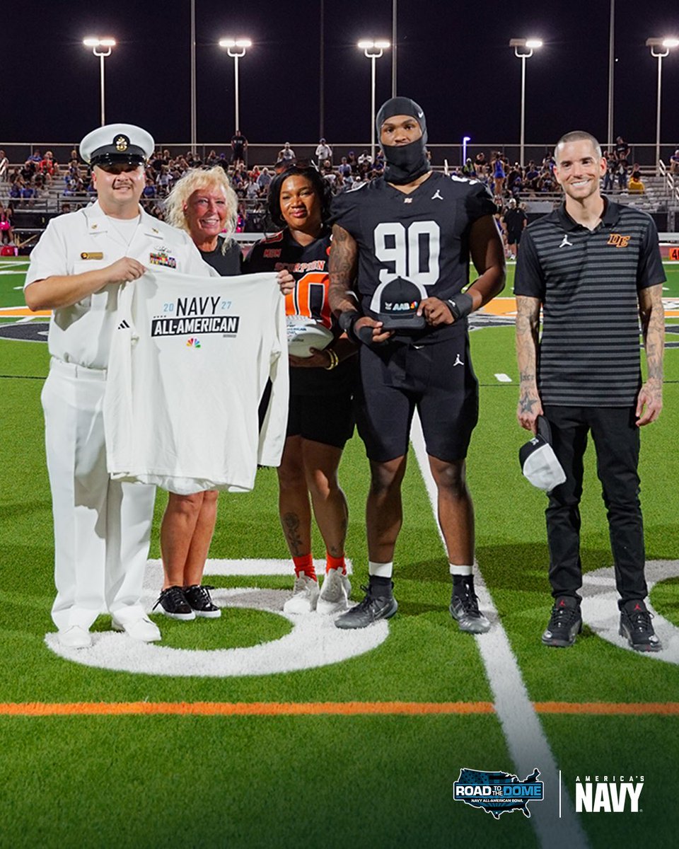 AABonNBC's tweet photo. Madtown Make Some Noise 🗣️

Welcome ⭐️⭐️⭐️⭐️⭐️ @JalanieGeorge15 to the 2027 Navy All-American Bowl @NBCSports 

#OnWisconsin

#NavyAAB 🇺🇸 @AmericasNavy https://t.co/OVjFlhLQgX