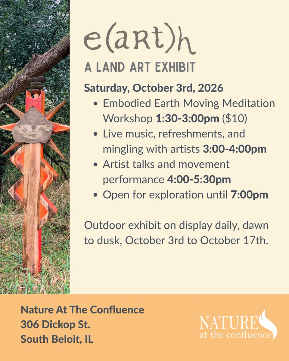HamptonInnBLT's tweet photo. Need Saturday afternoon plans? 🎨🌿 Check out E(ART)H: A Land Art Exhibit today (3-7 PM) at Nature At The Confluence! Free &amp; super close! #eARTh #landexhibit https://t.co/UWLmbLua9F
