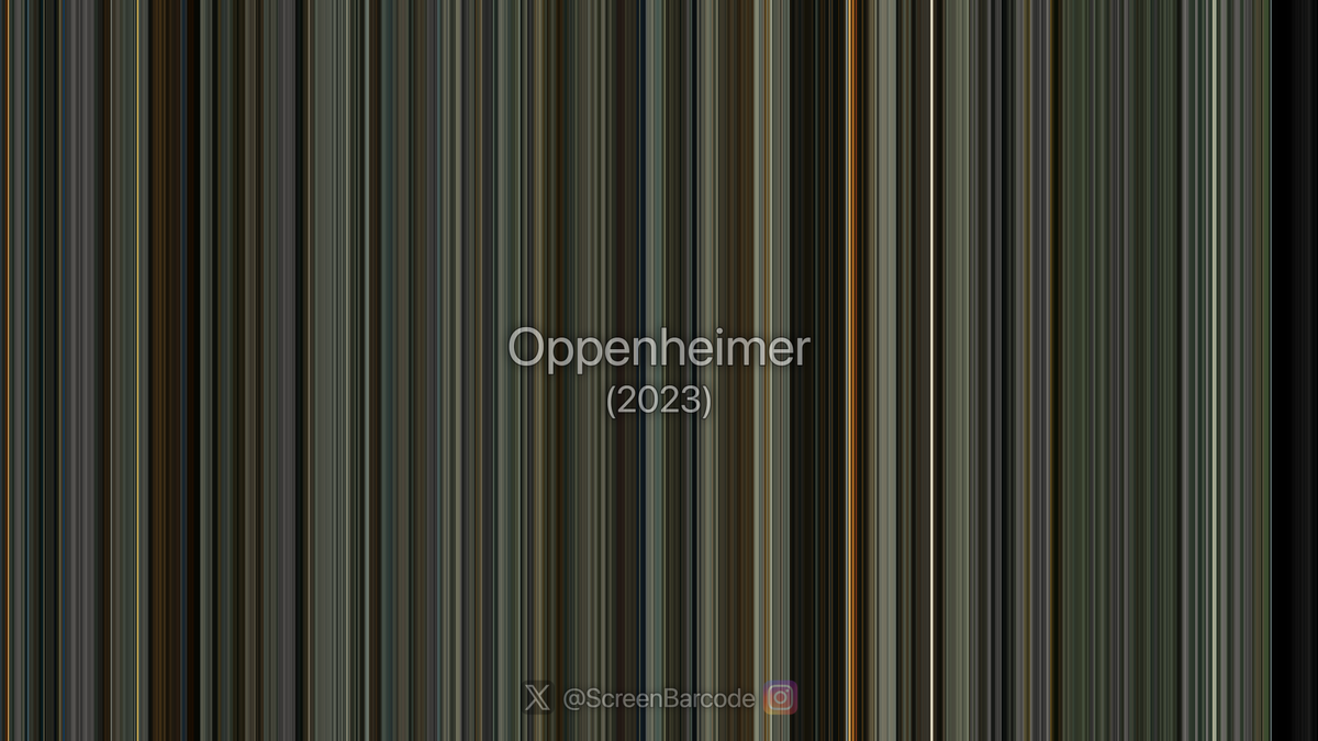 ScreenBarcode's tweet photo. Oppenheimer (2023) - Barcode &amp; Poster
Dir. Christopher Nolan

Cast: Cillian Murphy, Emily Blunt, Matt Damon, Robert Downey Jr., Florence Pugh, Josh Hartnett, Casey Affleck, Rami Malek, Kenneth Branagh, Benny Safdie. https://t.co/c4ik1eic0r