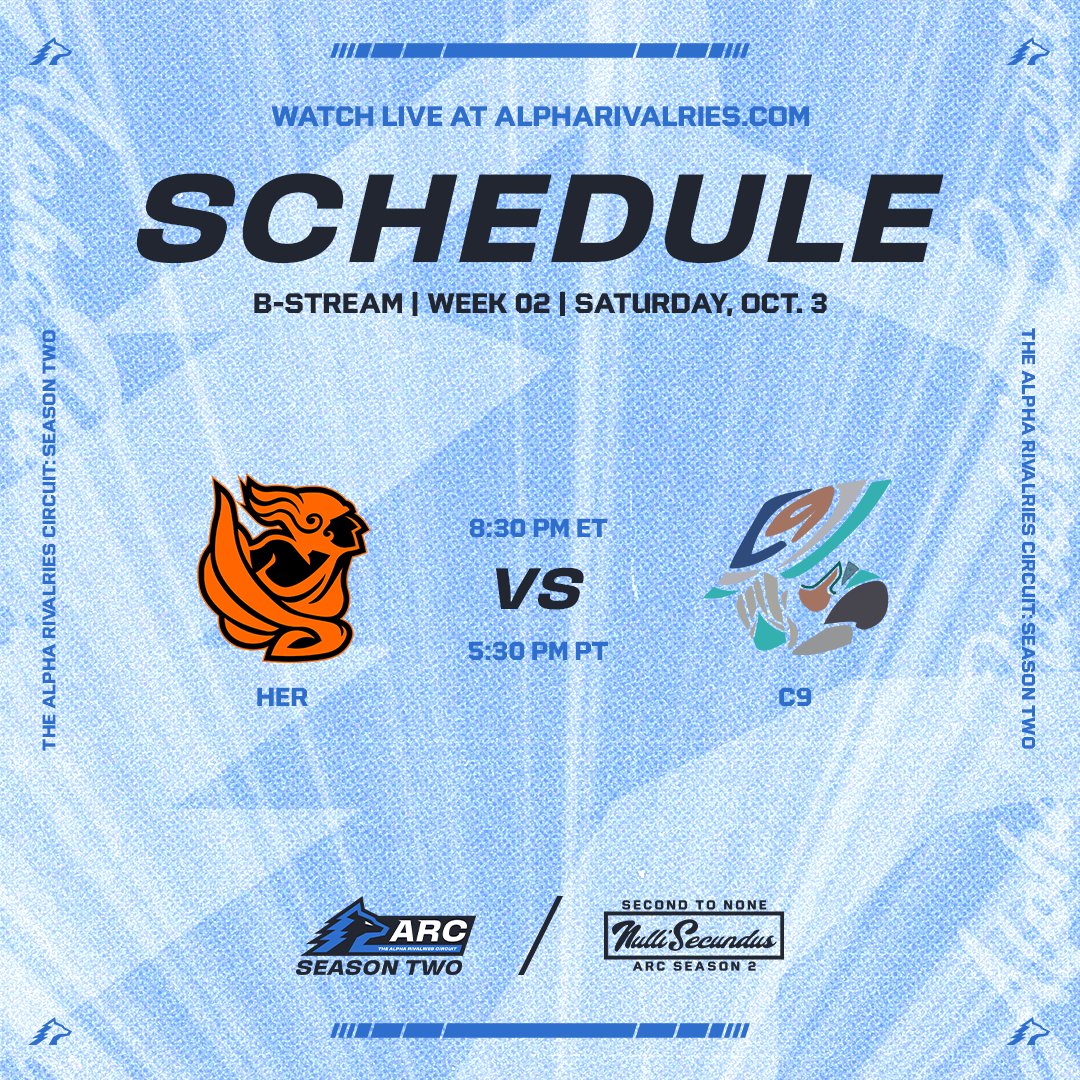 ARCTheLeague's tweet photo. We have a very special #ARCS2 week 2 superday on our hands!! Don't miss out this Saturday triple-header 🫣

Watch live TONIGHT at 8:00/8:30/10:00 PM ET / 5:00/5:30/7:30 PM PT at https://t.co/FZc3h1CshK https://t.co/mNXnbga1S9