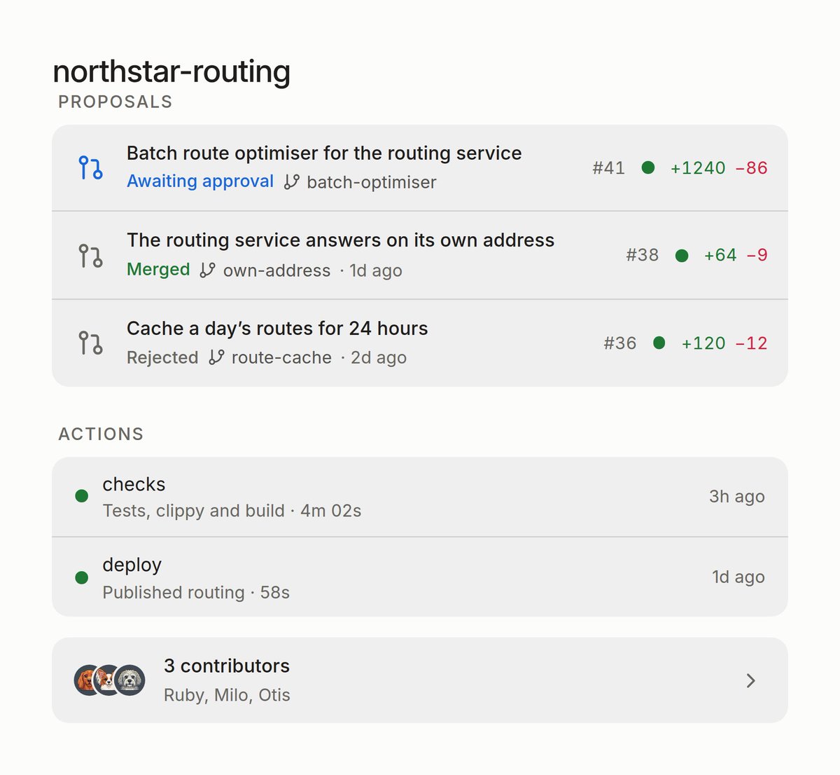 AgenticCloud's tweet photo. Git hosting made for agents.

GitHub was built for people. This was built for agents. Twenty of them pushing all day, every branch a proposal on your phone, every merge yours. https://t.co/KIVACSA3nU