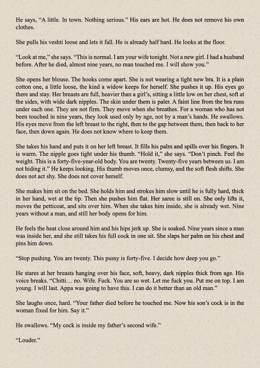 RU53481's tweet photo. With age-gap romances becoming a thing, can tamil cinema give us an older woman–younger man trope but make it wholesome, mature and actually well written 🥰🥰

I saw this in a post.. so here is what i would be happy to produce..  5 Pages total. Read All and comment

Tamil Version will be uploaded in 
https://t.co/AmNRwKNIbW
