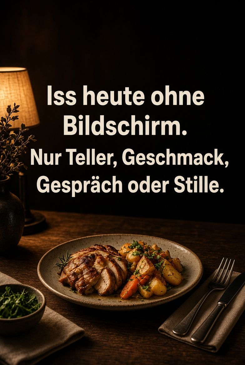 AlexBeierlieb's tweet photo. Iss heute ohne Bildschirm. Nur Teller, Geschmack, Gespräch oder Stille. https://t.co/r3vQnj1KIx