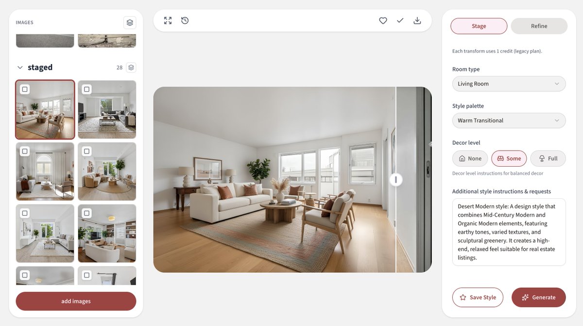 jordansEngine's tweet photo. Day #4 of my #aivirtualstaging challenge (1 room/day). 

I asked Gemini for a random interior decision style to try, and got: Desert Modern. 

I actually think it kind of works well here, especially combined with a transitional base style. Feedback is very welcome!

#realestate https://t.co/HmP4JImpBG