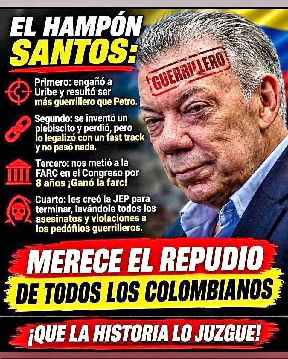 Mariano_OspinaP's tweet photo. No. Ese cuentico de que lo juzgue la historia es para que no pase nada... que lo juzque la justicia y le apliquen un castigo real, cárcel por Odebrecht, cárcel por traición a la patria, y cárcel por robarse la democracia... https://t.co/FZXFkUKMG7