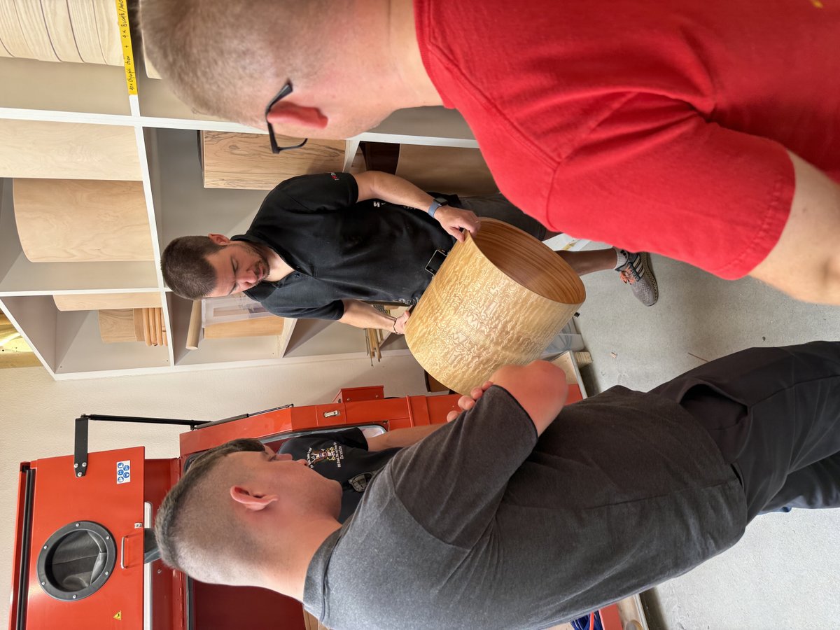 MDW_USARMY's tweet photo. While in Basel, Switzerland, last month, Soldiers from The U.S. Army Old Guard Fife and Drum Corps Drumline had the opportunity to tour local drum shops and get a behind-the-scenes look at the craftsmanship behind the instruments they use every day. They learned about the traditional construction of rope-tension drums, explored the materials and techniques used by the makers, and gained valuable insight into proper drum maintenance and care.

U.S. Army photos by Staff Sgt. Shannon Sera