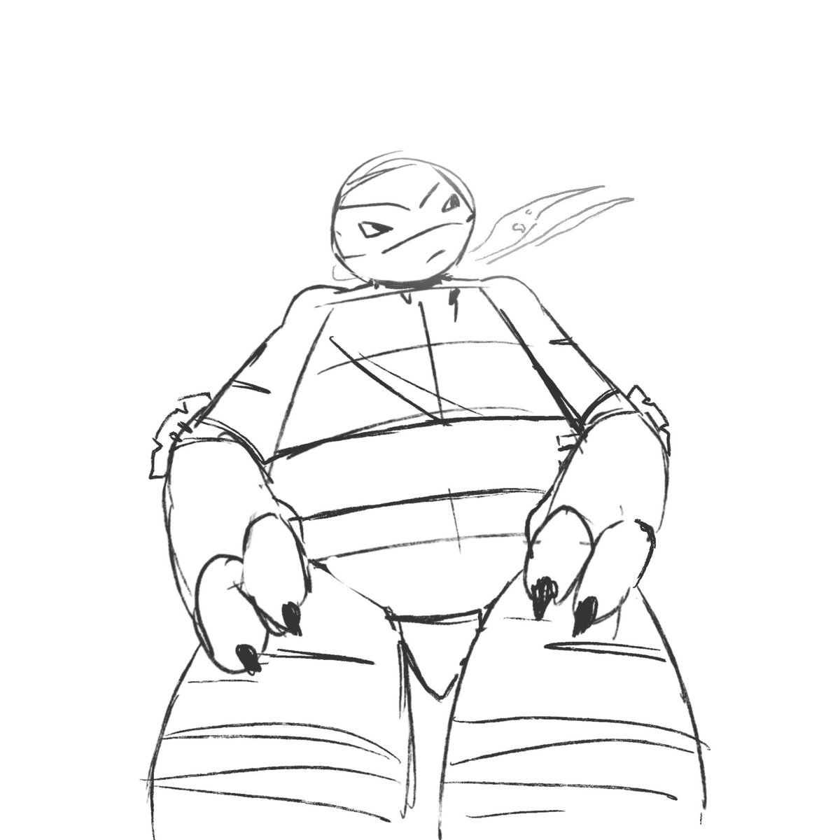 LongLizard999's tweet photo. I keep trying to draw perspective and it just looks like raph has huge thighs what am I doing wrong 💔 https://t.co/53vkz4dtw5
