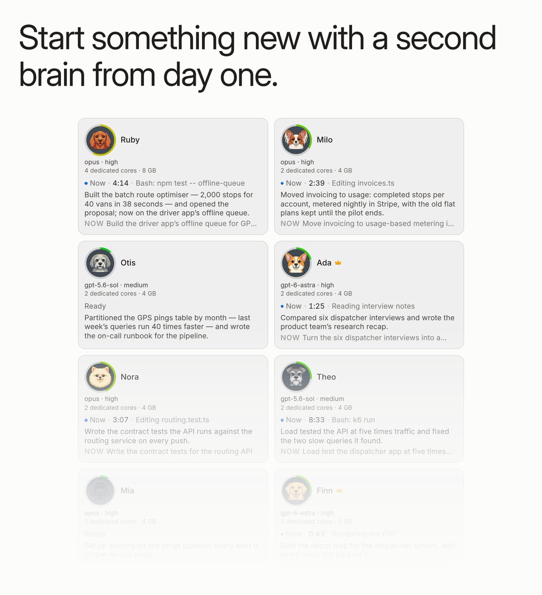 AgenticCloud's tweet photo. Give your team a second brain with AI agents inside. 

Claude Code and Codex read what your team knows before every job, do the work on their own cloud machines, and write back what they learned. 

Free to use. https://t.co/8Qj8PRrJHz