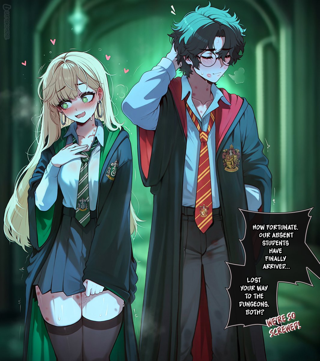 lattekoi5252's tweet photo. "I TOLD YOU we were going to be late, but NOO, you just had to pull me into that broom closet!" - Malfoid said calmly. 

Draco Malfoid | Harry Potter https://t.co/jhBbLKfQsl