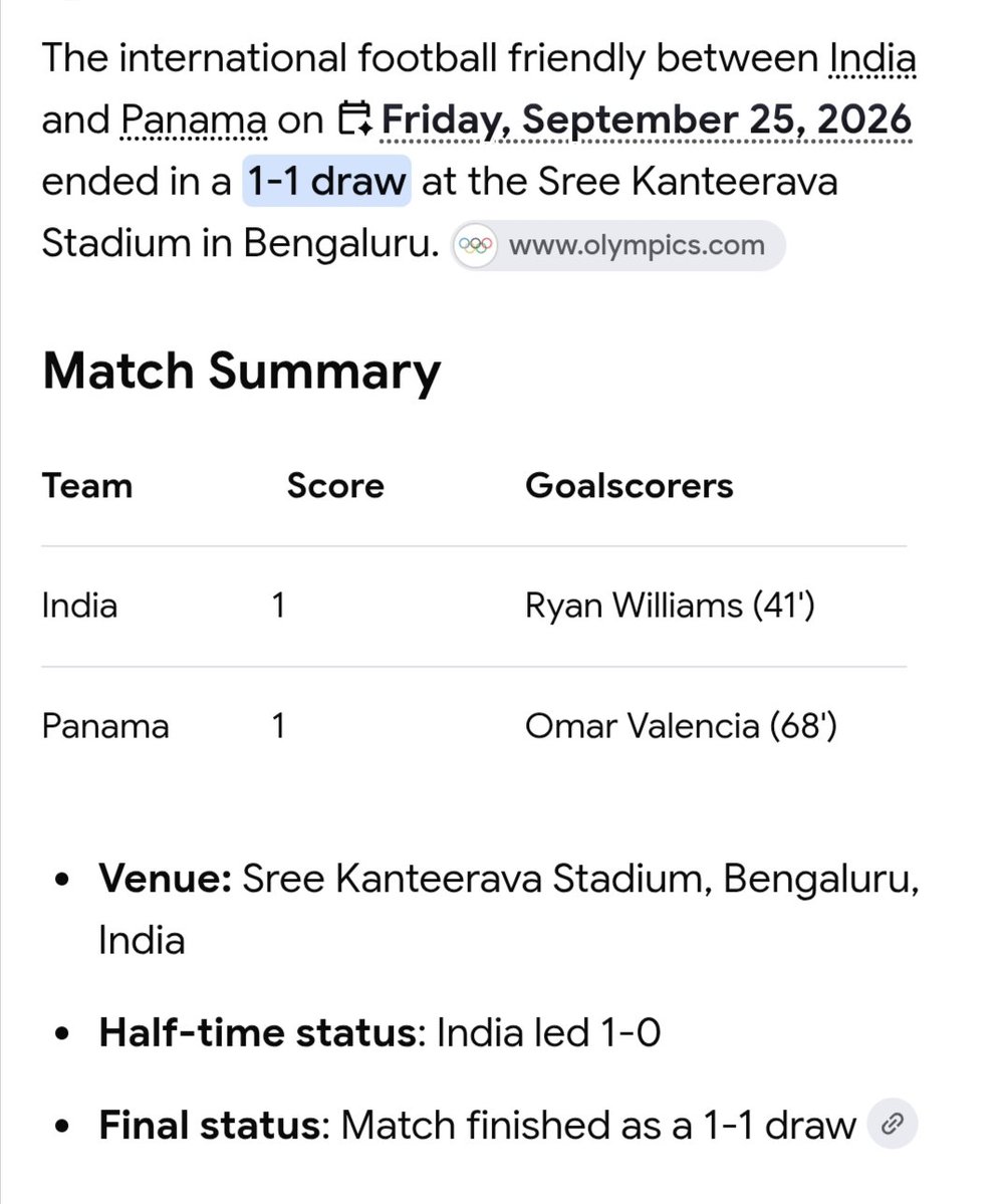 Anandpr708's tweet photo. @Shimaboi_7 @TheBlueDodger India held Panama to a tight finish in their last match, playing exceptionally well against a team with a higher FIFA ranking. Even Vini struggled against India. https://t.co/YYq5GY4xxy