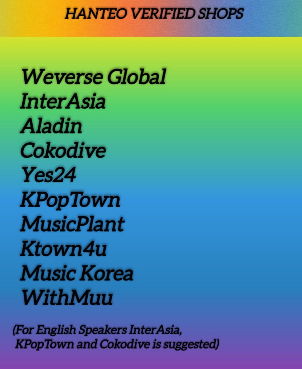 ughmane's tweet photo. Golden Disc Eligibility period is still going on and these are hanteo verified shops besides weverse global, go get your Arirang album and lets gwt that aloty award for BTS! https://t.co/GdghYBW90R