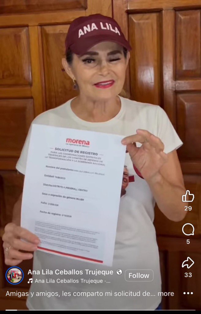 jorgegogdl's tweet photo. La mamá del Chapucero @NachoRgz Ignacio Rodríguez Ceballos, Ana Lilia Ceballos Trujeque se registra para ser diputada federal de Morena en Tabasco. https://t.co/7ZeAKXLKC2
