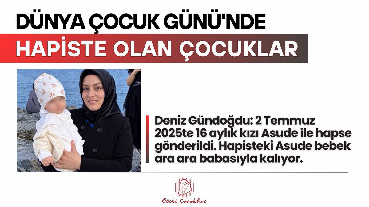 Melinhanim's tweet photo. #BuMemleketin Çocukları

Dünya Çocuk Günü 'nde çocukları sevindirin ve "Hatır" layın..
Çocuk ve Hapis yan yana gelmesin. https://t.co/fc868h09K2