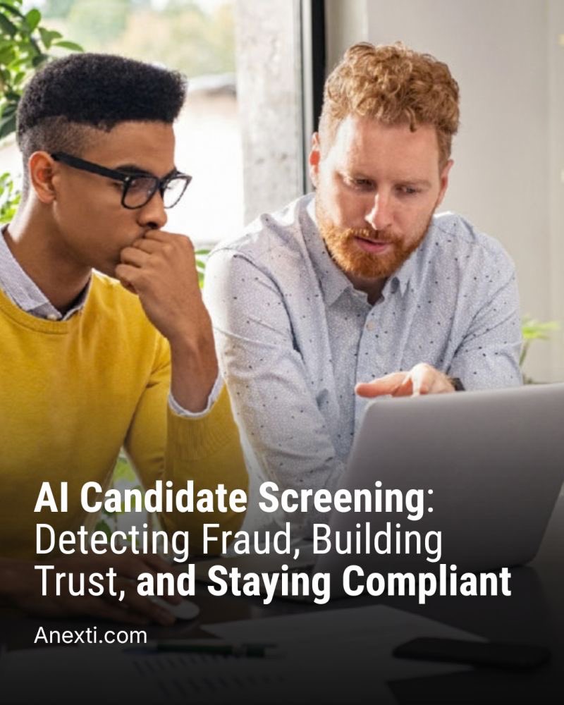 anextiofficial's tweet photo. AI is making candidate screening faster—but it’s also changing what recruiters need to verify. 👉 Read the full article on Anexti: https://t.co/xdUHPngZiR
#Recruitment #ArtificialIntelligence #AIRecruiting #CandidateScreening #TalentAcquisition #hiring #Anexti https://t.co/cyjMSkWpsT