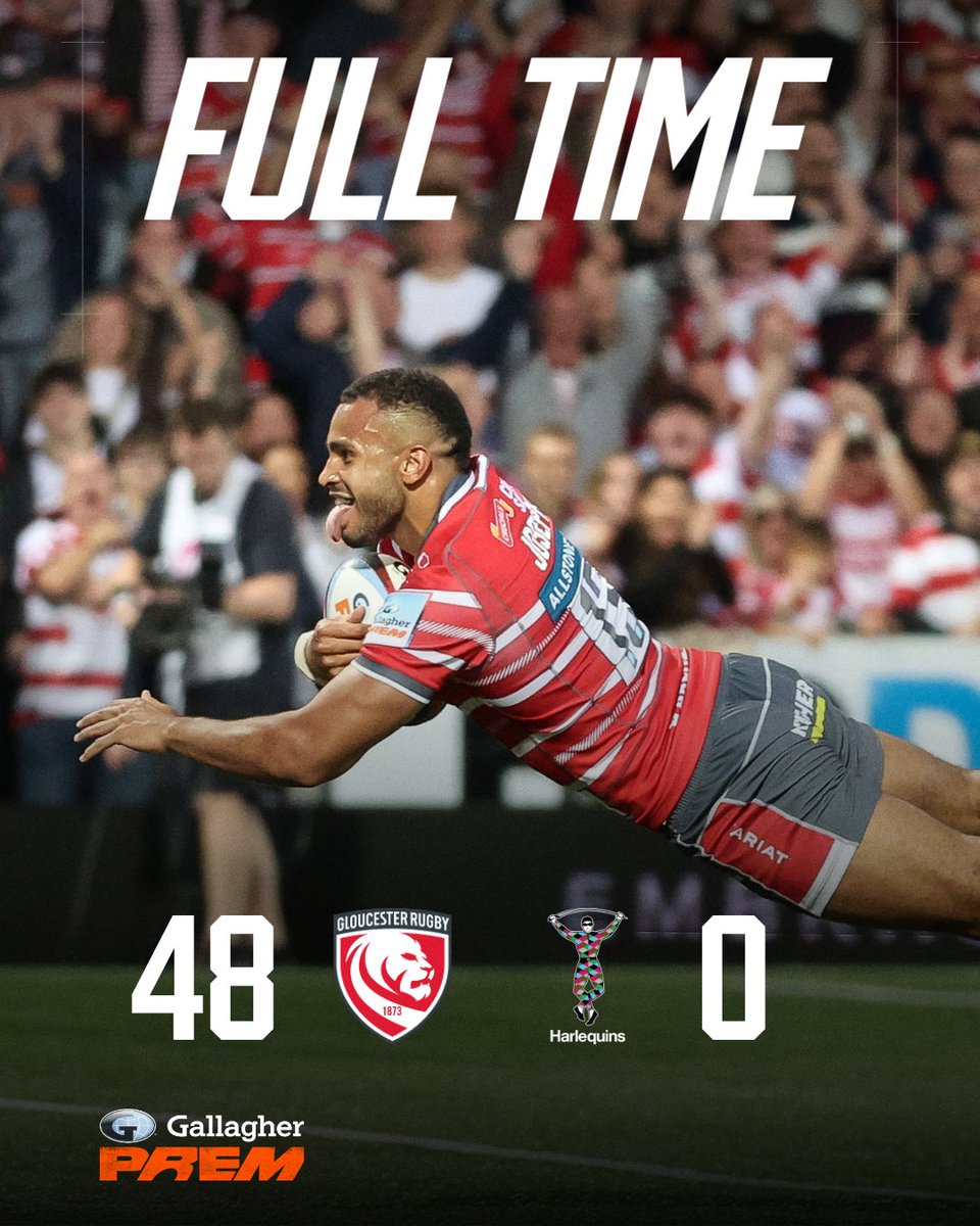 premrugby's tweet photo. History made at Kingsholm Stadium 🔥

Gloucester's biggest-ever score against Harlequins. https://t.co/hyY3SyKvQq