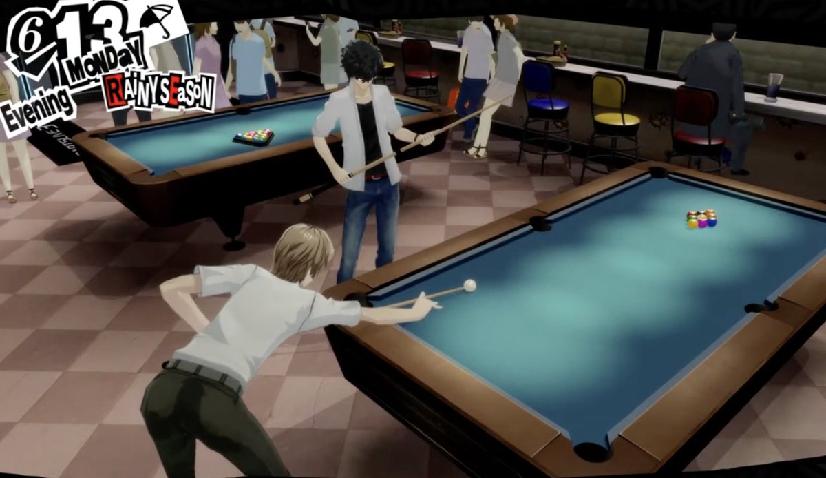 moonshineflwers's tweet photo. played pool once again yesterday and it made me realize akechi did NOT need to be doing all that. https://t.co/ZAYehBQcV1