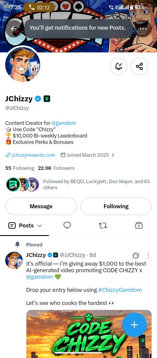 PrimeS3509's tweet photo. @JJChizzy @ChizDroid @gamdom Thank you for the opportunity 
Done all instructions 

oladipupoc7 - username 

Under your code https://t.co/WrecOCuL9k