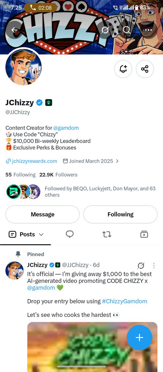 PrimeS3509's tweet photo. @JJChizzy @ChizDroid @gamdom Thank you for the opportunity 
Done all instructions 

oladipupoc7 - username 

Under your code https://t.co/WrecOCuL9k