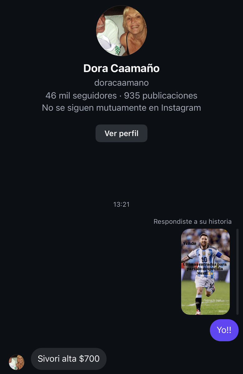 Miss_Peruu's tweet photo. No conseguiste entradas para la despedida de Messi? Tranqui Dora la mamá de Yanina Latorre te vende una a $700 porque el nieto trabaja para alguien DE LA AFA QUE REVENDE ENTRADASSSS
Lo turbio que se ve todo amooorrr https://t.co/Nuh2I96pIn