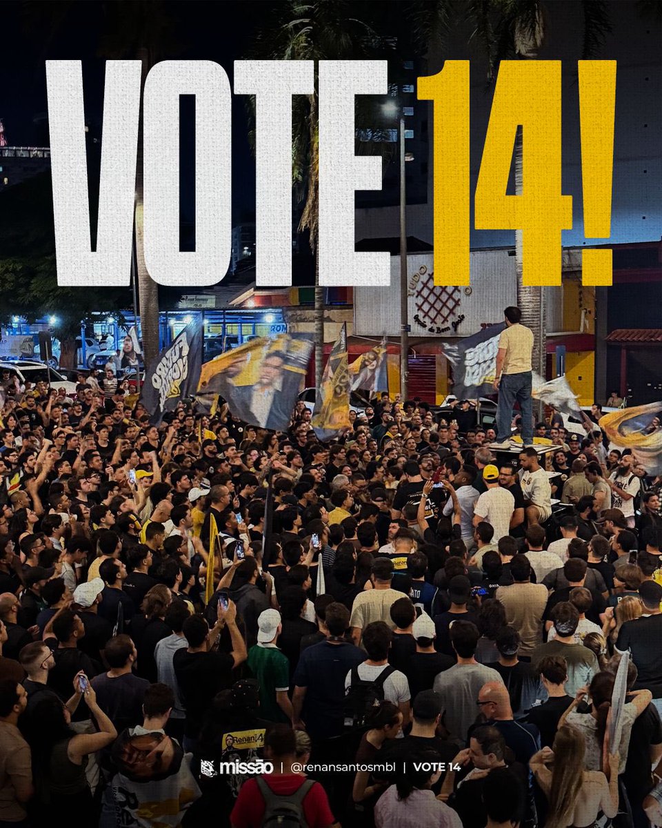 PartidoMissao's tweet photo. EU VOTO 14!

@RenanSantosMBL https://t.co/hHQMOyeE96