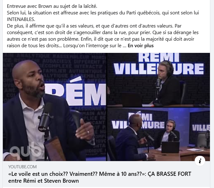 ChantalMaggy's tweet photo. Sur le sujet de la laïcité monsieur Brown du CNM se prononce : «La position du PQ est intenable.»
➡️https://t.co/vYb6EwR3ml https://t.co/P3ZSY8vZvn