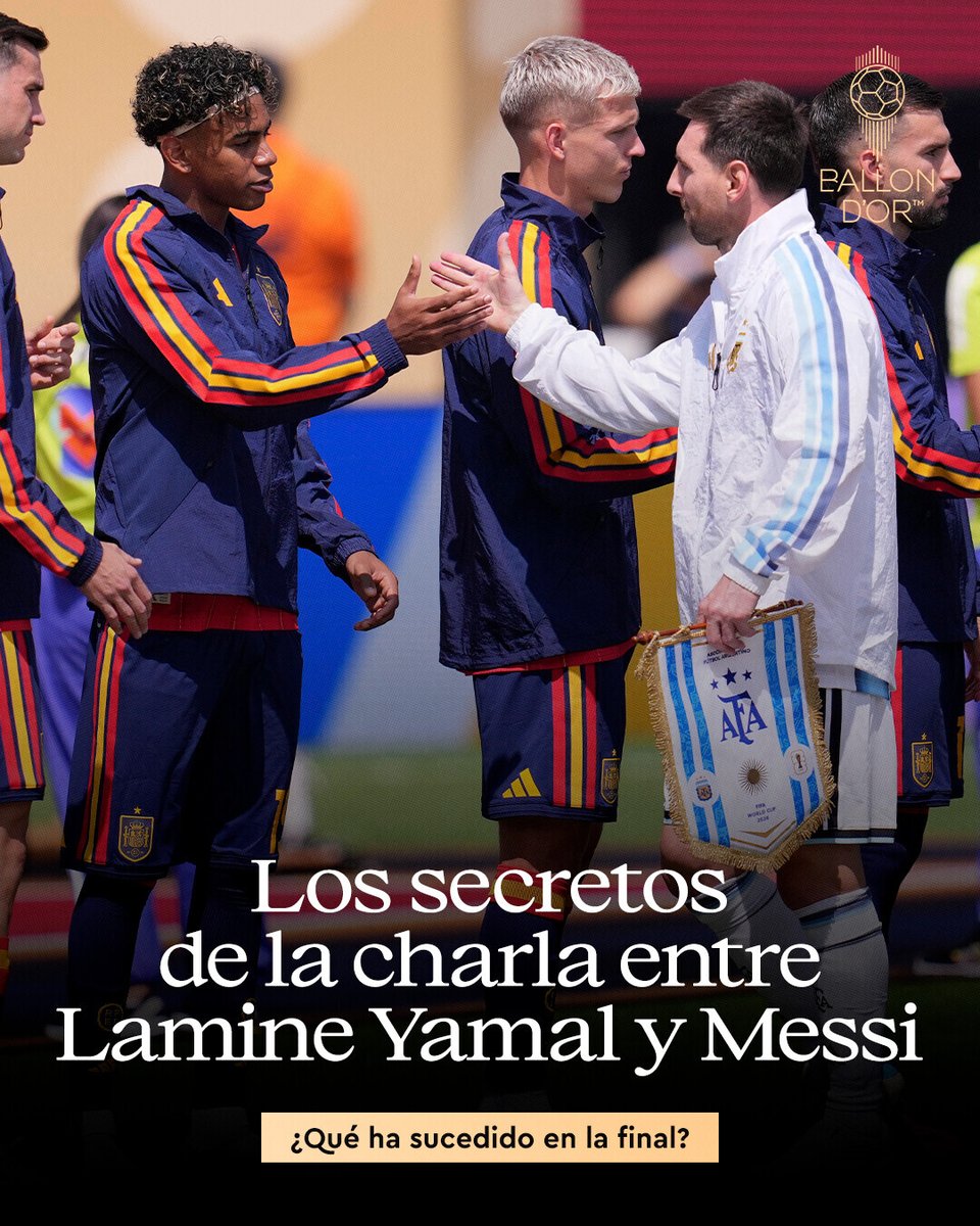 ballondor's tweet photo. Lamine Yamal ha contado todos los secretos de la conversación con Lionel Messi en la final del Mundial 🇪🇸🇦🇷

¿Qué le ha dicho al oído? 🤔

Descúbrelo aquí ➡️ https://t.co/gJ4ROm5uD6

#ballondor #messi #lamineyamal https://t.co/vR3YaiTyB1