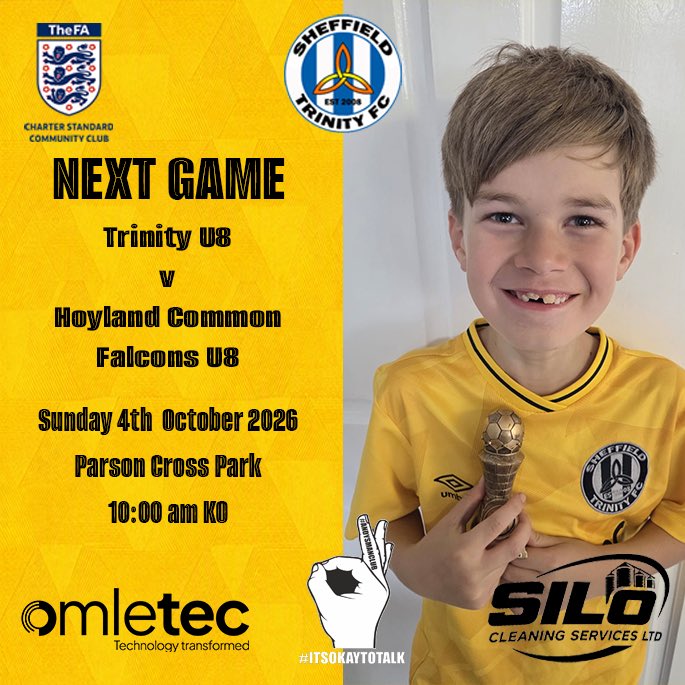 Shefftrinityfc's tweet photo. Our U8 are back at home tomorrow https://t.co/wZgWZwMZrT