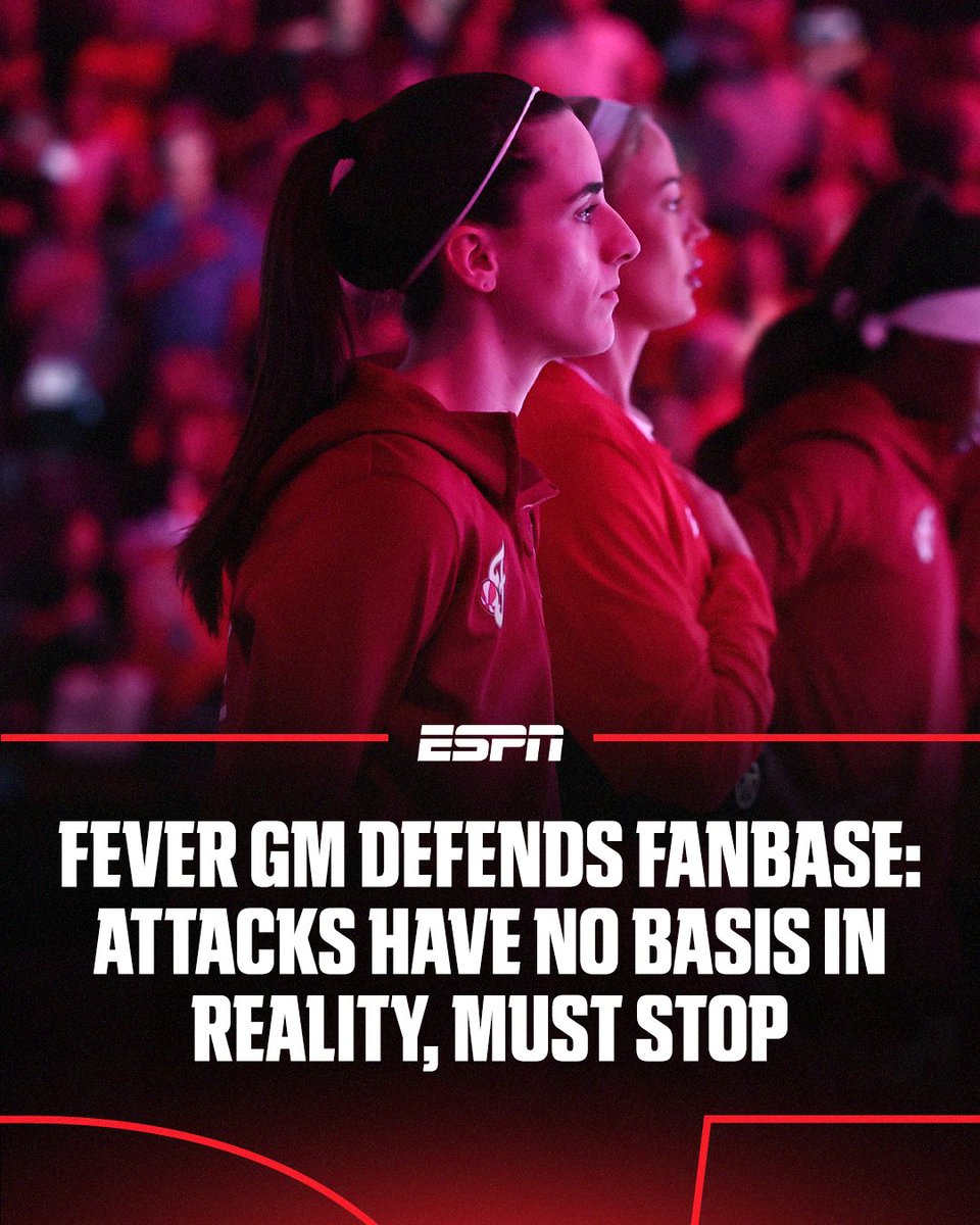 espn's tweet photo. General manager Amber Cox defended the Indiana Fever fanbase during her exit-interview session with media Saturday morning, saying, "attacks on our fanbase have no basis in reality."

More:https://t.co/pxvoAXLsKO https://t.co/s2kKlxEXyN