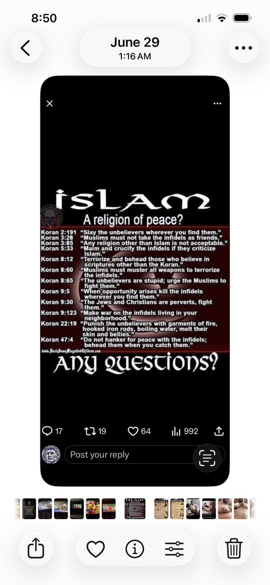 FrancescoR7m's tweet photo. @SEzra31589 Knowing what their Quran preaches, I would want them all deported. Read for yourself: https://t.co/yWaTY63JFZ